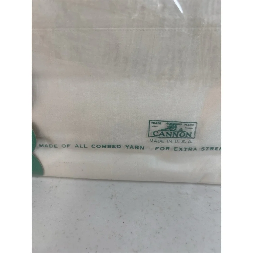 Vtg CANNON Combspun Percale Cotton Double Bed Flat Sheet WHITE 81 X 108